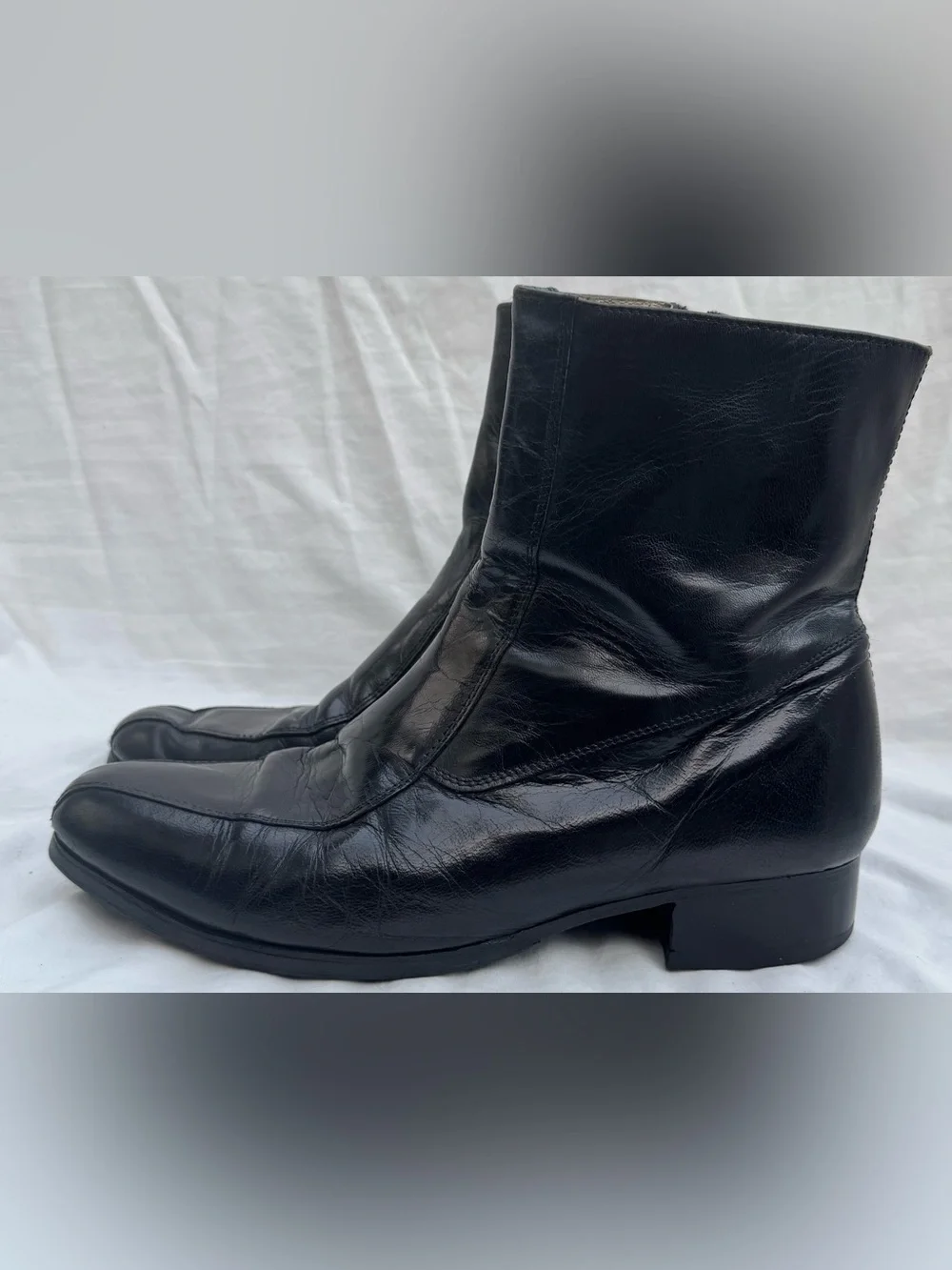 NUNN BUSH Black  Leather Zip Ankle Beatle Boots Mens Size 10  3 E Style 3014